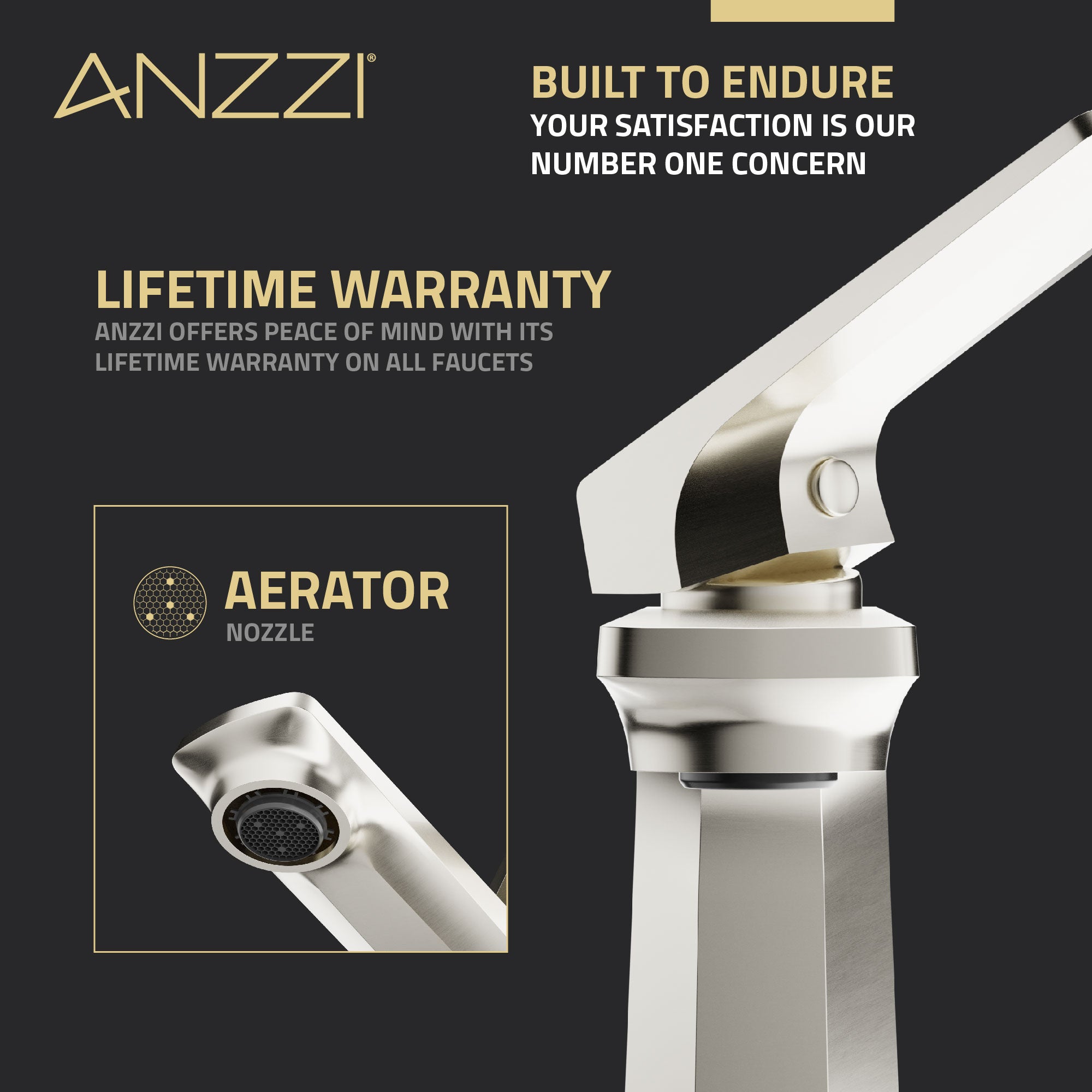 ANZZI Single Handle Single Hole Bathroom Faucet With Pop-up Drain