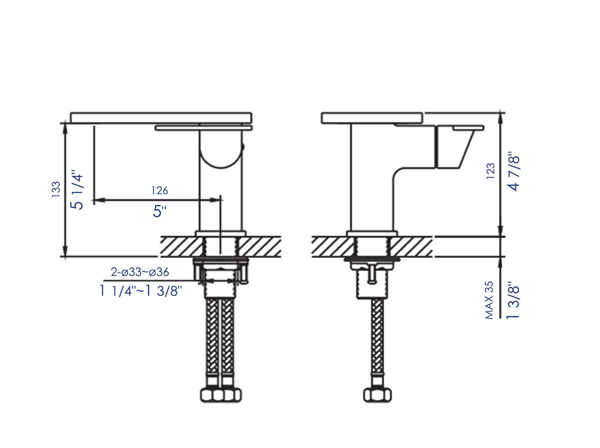 ALFI brand AB1882-PC Polished Chrome Single-Lever Bathroom Faucet