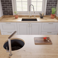 Load image into Gallery viewer, ALFI brand ABF2718UD-BM Black Matte 27&quot; x 18&quot; Fireclay Undermount / Drop In Firelcay Kitchen Sink