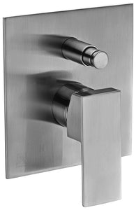 ALFI brand AB5601-BN Brushed Nickel Shower Valve Mixer with Square Lever Handle and Diverter