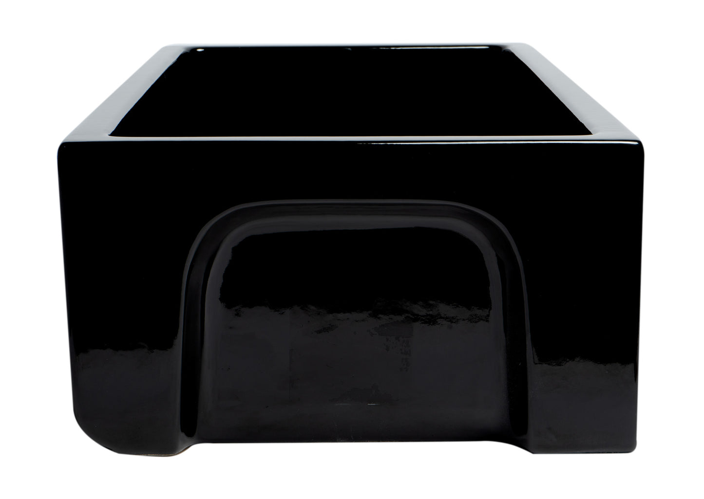 ALFI brand AB3618HS-BG 36" Black Gloss Reversible Smooth / Fluted Single Bowl Fireclay Farm Sink