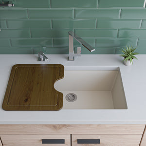 ALFI brand AB3020UM-B Biscuit 30" Undermount Single Bowl Granite Composite Kitchen Sink