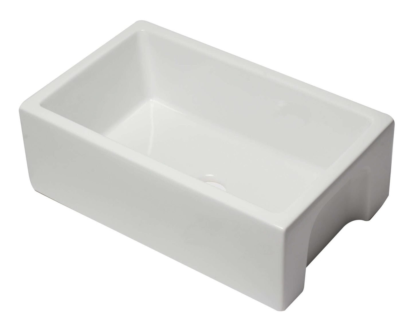 ALFI brand AB3018HS-W 30 inch White Reversible Smooth / Fluted Single Bowl Fireclay Farm Sink