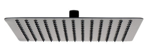 ALFI brand RAIN12S-BM Matte Black Stainless Steel 12" Square Ultra-Thin Rain Shower Head