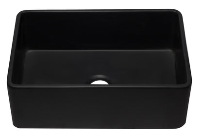 ALFI brand AB3020SB-BM 30 inch Black Reversible Single Fireclay Farmhouse Kitchen Sink