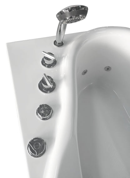 EAGO AM175-R  5' White Acrylic Whirlpool Bathtub - Drain on Left