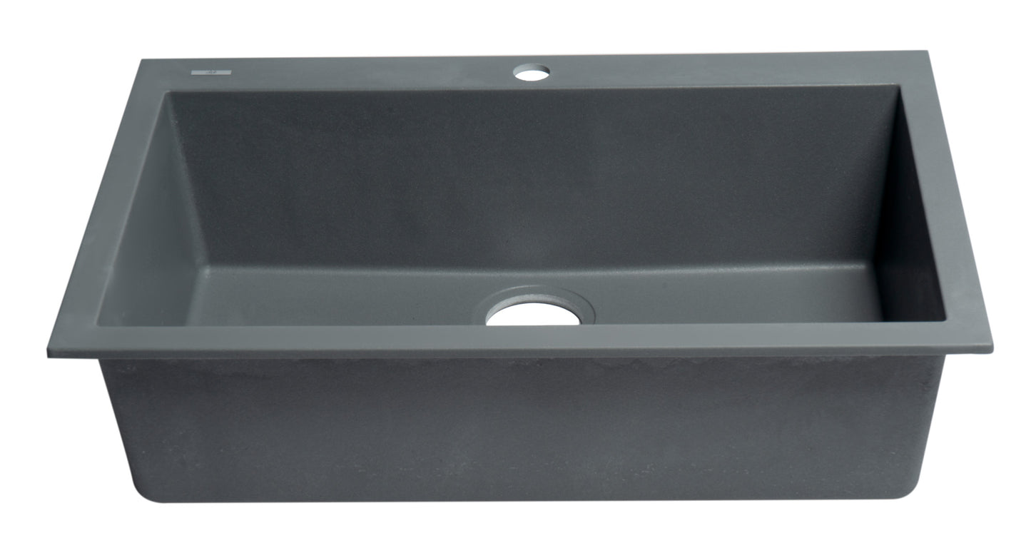 ALFI brand AB3020DI-T Titanium 30" Drop-In Single Bowl Granite Composite Kitchen Sink