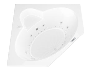 Atlantis Whirlpools Sublime Deluxe Series 61.625 x 82in. Air and Whirlpool Jetted corner Bathtub in White