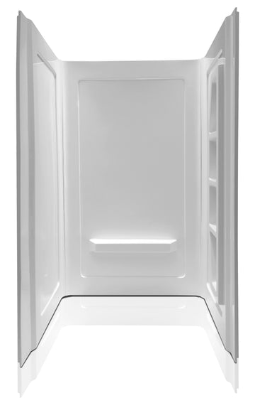 Rose 48 in. x 36 in. x 74 in. 3-piece DIY Friendly Alcove Shower Surround in White