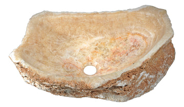Desert Shell Vessel Sink in Dark Honey Onyx