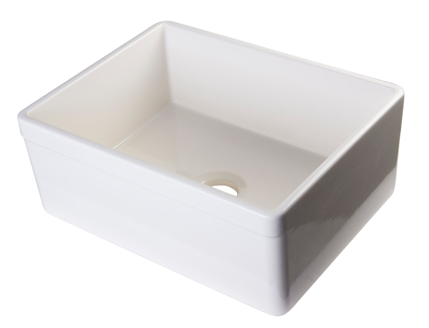 ALFI brand AB506-B Biscuit 26" Decorative Lip Apron Single Bowl Fireclay Farmhouse Kitchen Sink