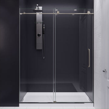 Madam Series 60 in. by 76 in. Frameless Sliding Shower Door with Handle