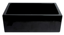 Load image into Gallery viewer, ALFI brand AB3018HS-BG 30&quot; Black Gloss Reversible Smooth / Fluted Single Bowl Fireclay Farm Sink