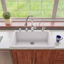 Load image into Gallery viewer, ALFI brand AB3322DI-W White 33&quot; Single Bowl Drop In Granite Composite Kitchen Sink