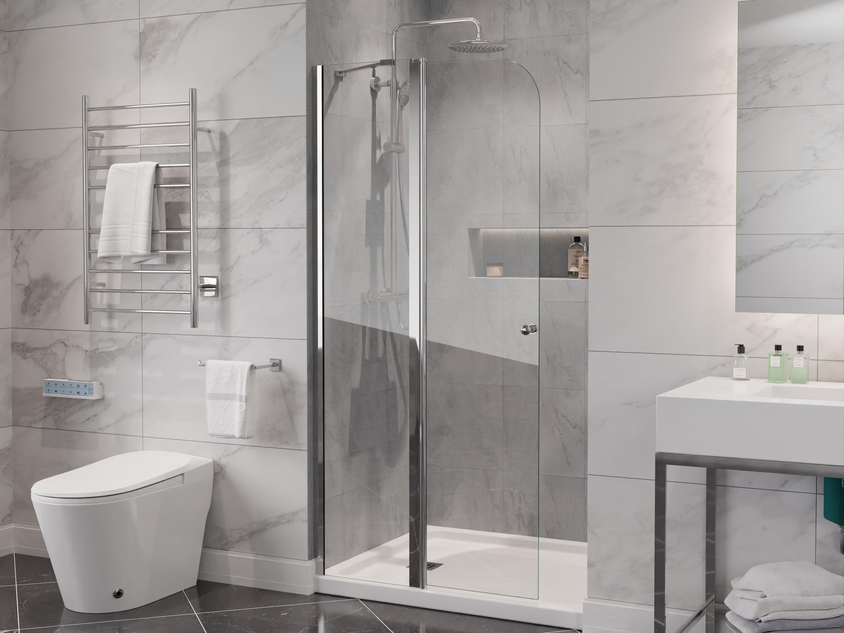 ANZZI Romance 72-in. x 33.5-in. Frameless Swinging Shower Door