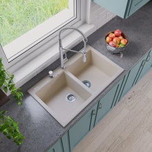 Load image into Gallery viewer, ALFI brand AB3420DI-B Biscuit 34&quot; Drop-In Double Bowl Granite Composite Kitchen Sink