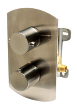 Load image into Gallery viewer, ALFI brand AB3809-BN Brushed Nickel Round Knob 1 Way Thermostatic Shower Mixer