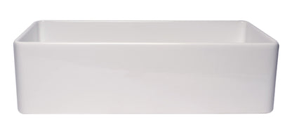 ALFI brand ABF3618 36" White Thin Wall Single Bowl Smooth Apron Fireclay Kitchen Farm Sink