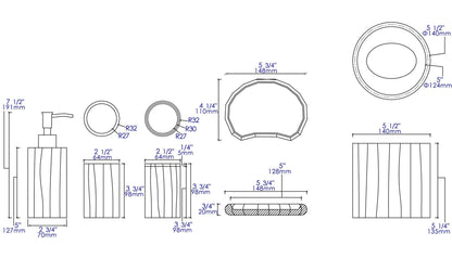 ALFI brand ABCO1022 5 Piece Solid Concrete Bathroom Accessory Set