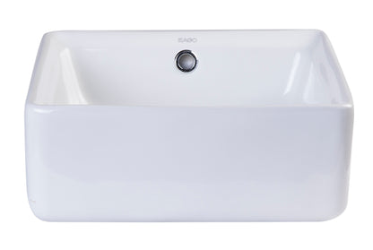 EAGO BA130  15" Square Ceramic Above Mount Bathroom Basin Vessel Sink