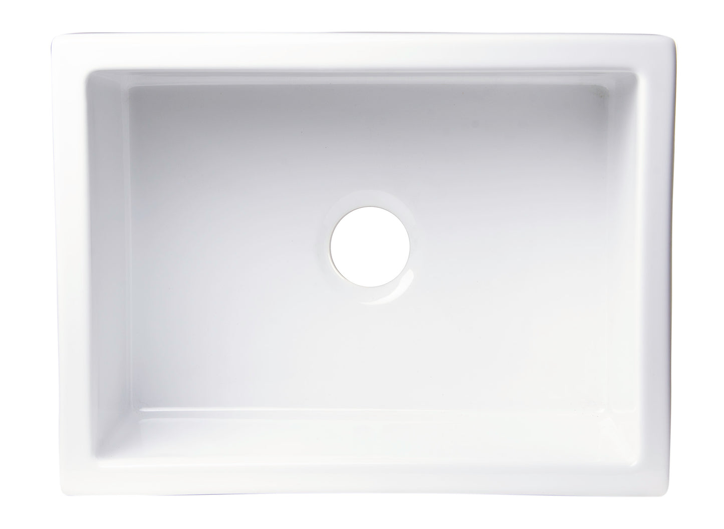 ALFI brand AB2418SB-B  24" Biscuit Smooth Thick Wall Fireclay Single Bowl Farm Sink