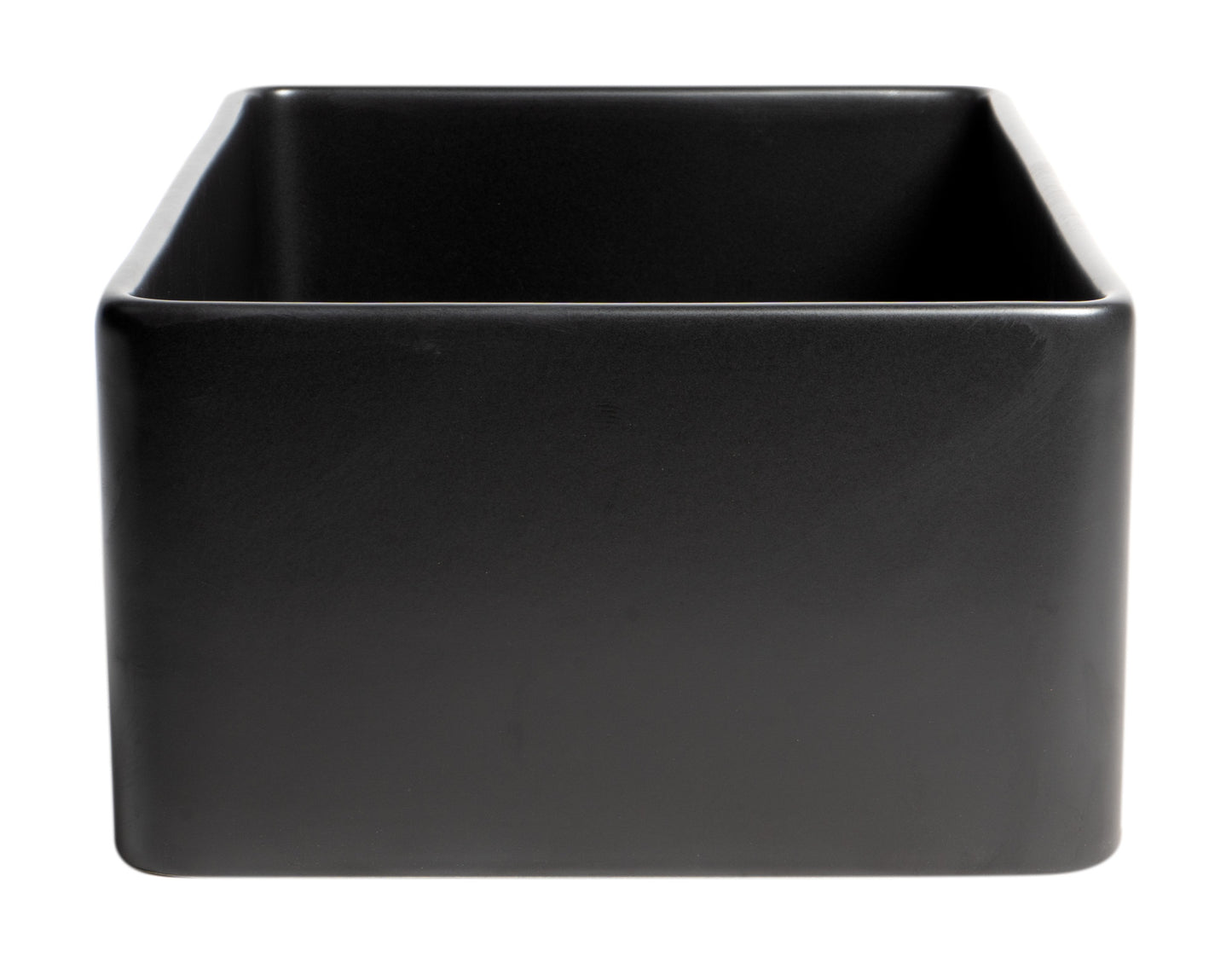 ALFI brand ABF3018-BM Black Matte Smooth Apron 30" x 18" Single Bowl Fireclay Farm Sink