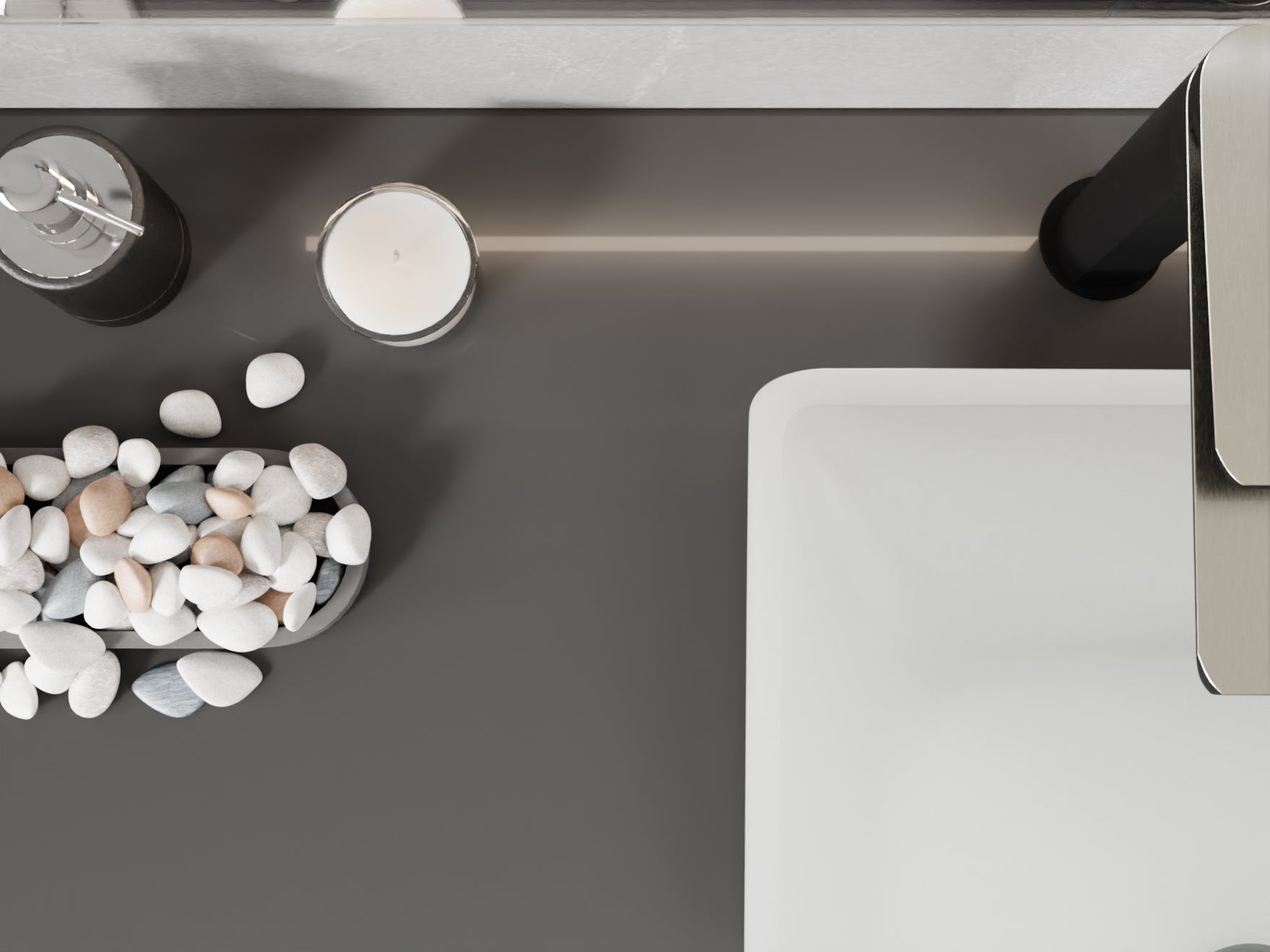 Solstice Square Glass Vessel Bathroom Sink with Finish