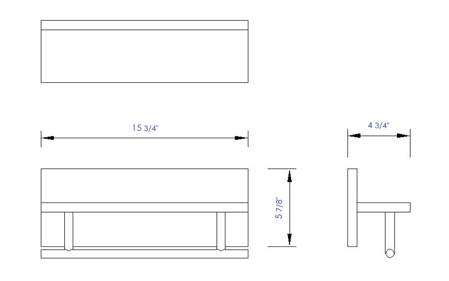 ALFI brand AB5511 16" Wooden Shelf with Chrome Towel Bar Bathroom Accessory