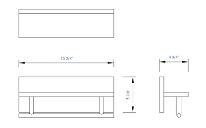 ALFI brand AB5511 16" Wooden Shelf with Chrome Towel Bar Bathroom Accessory