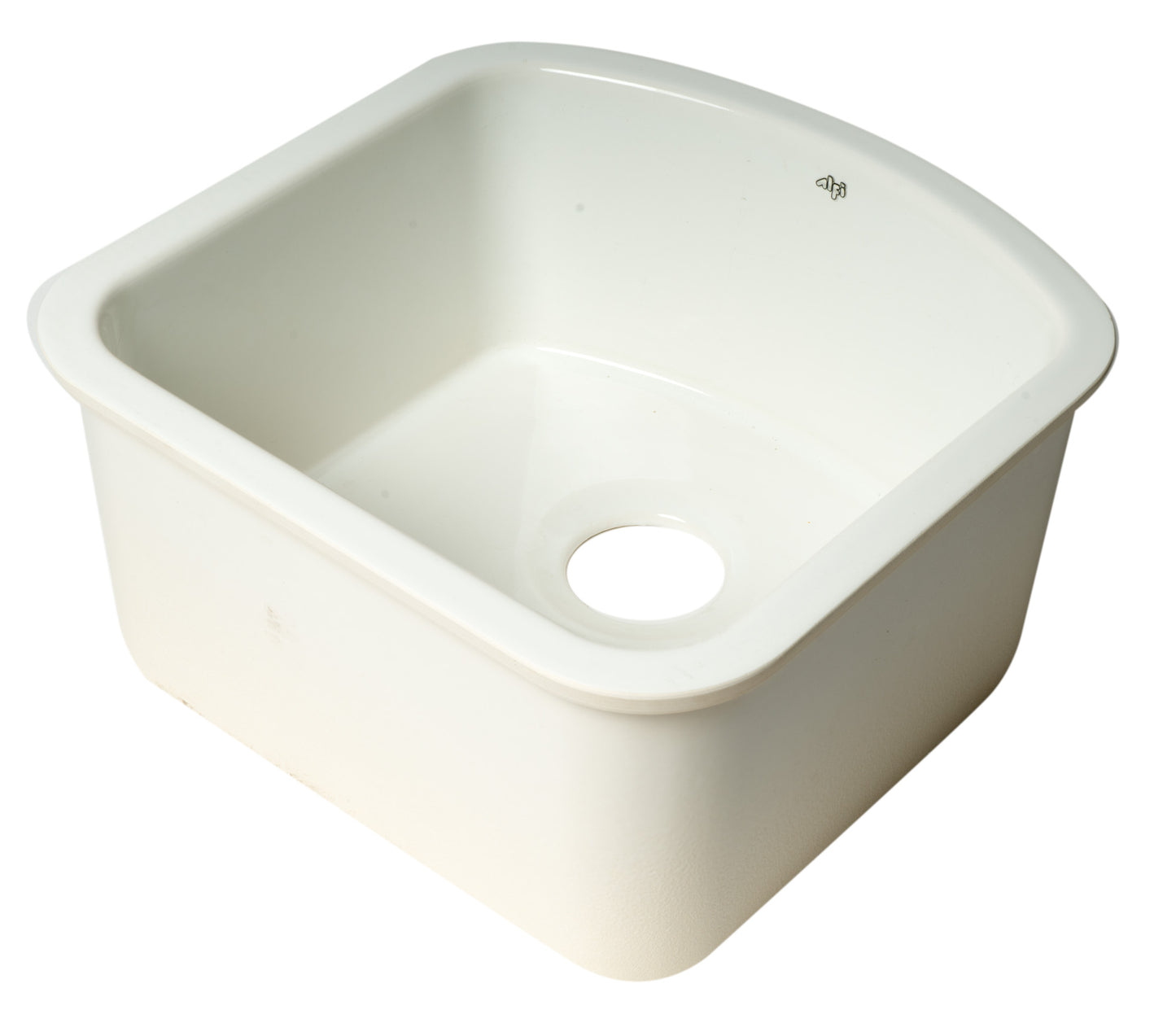 ALFI brand AB1818C 17" White Fireclay Undermount D-Shaped Kitchen Sink