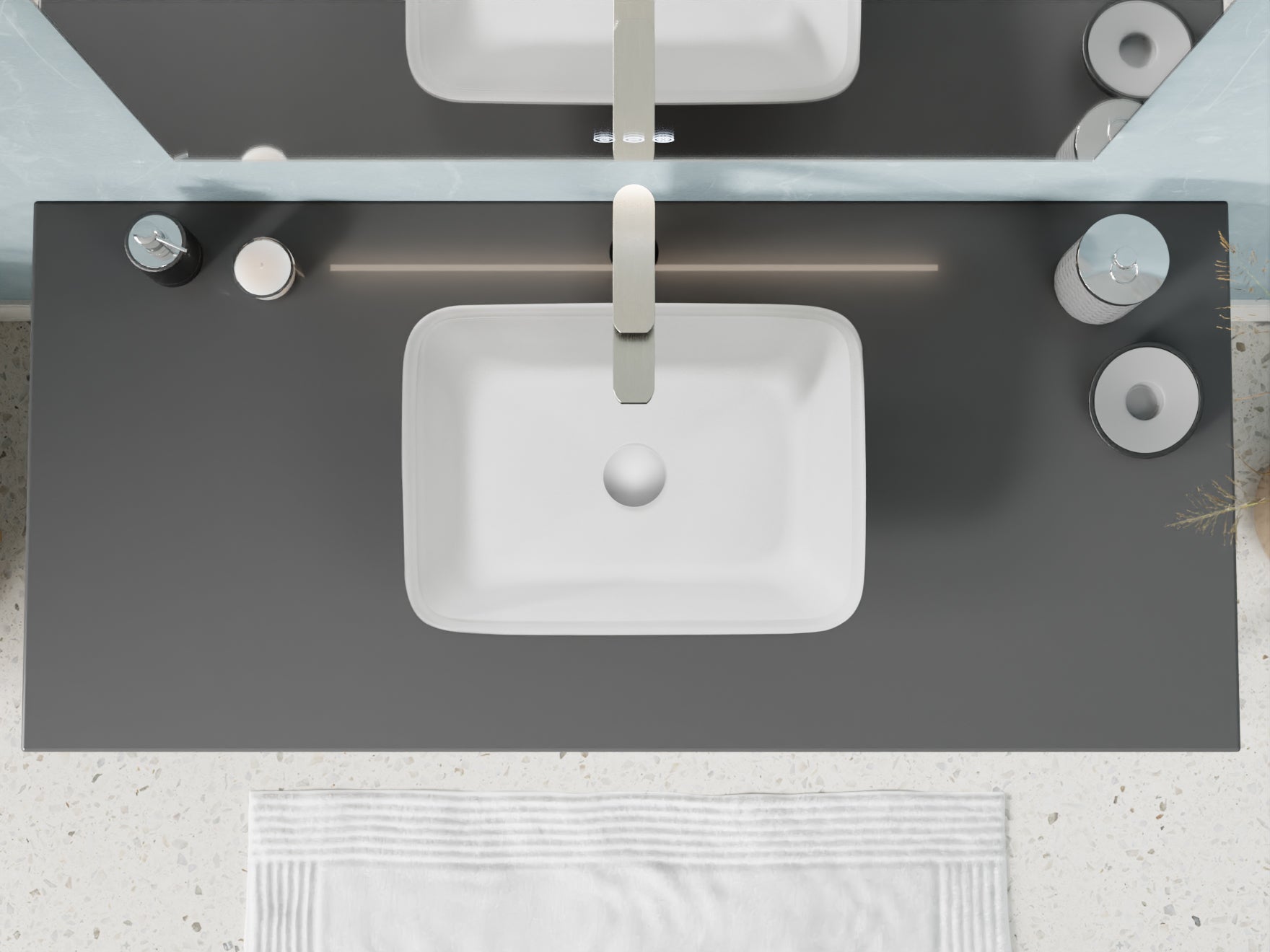 Innovio Rectangle Glass Vessel Bathroom Sink