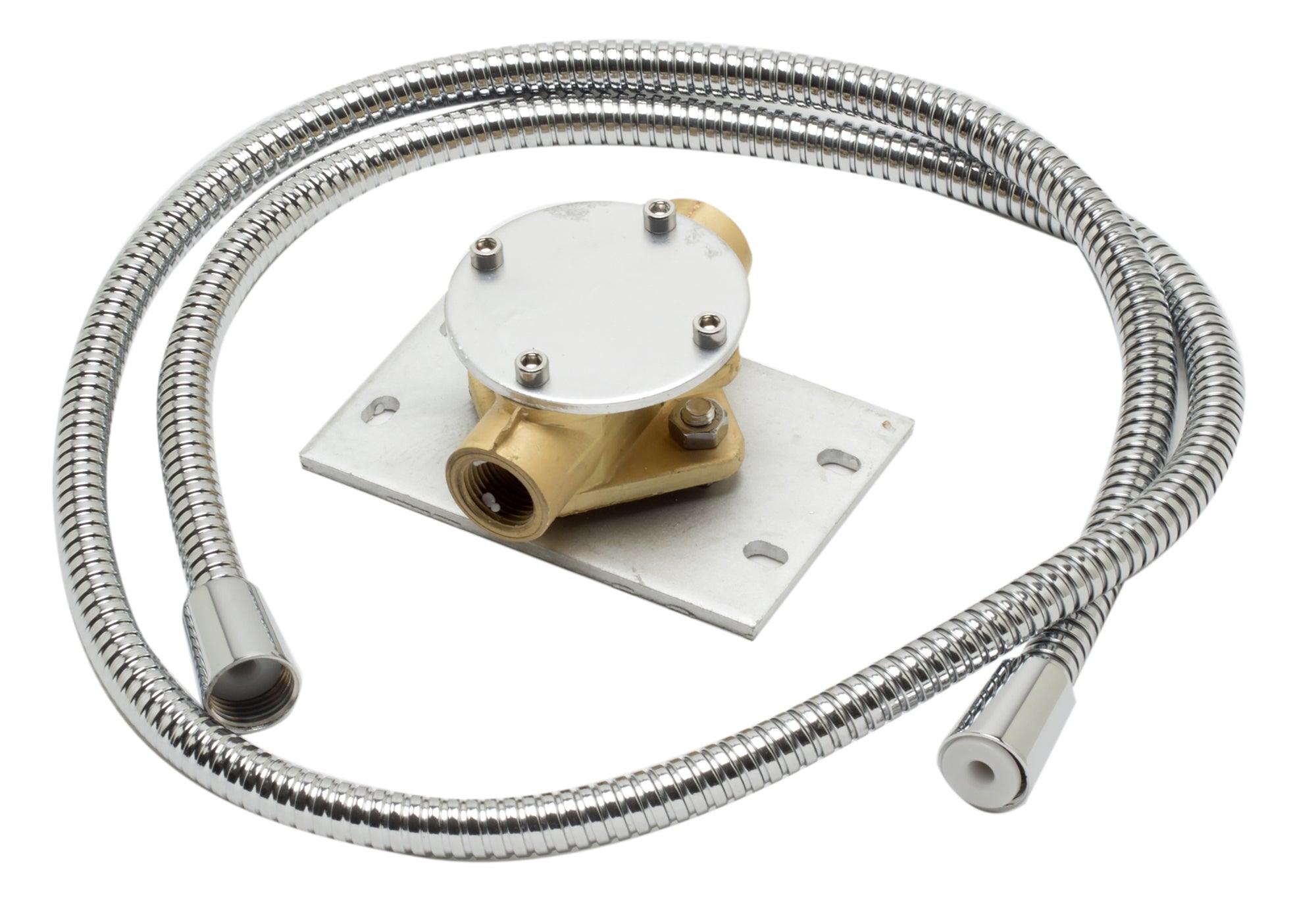 ALFI brand AB2180-PC Polished Chrome Single Lever Floor Mounted Tub Filler Mixer w Hand Held Shower Head