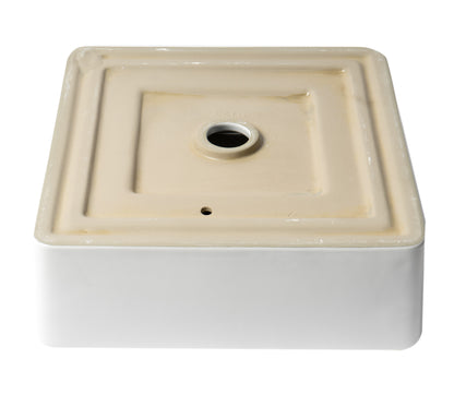 ALFI brand ABC903-W White 16" Modern Square Above Mount Ceramic Sink