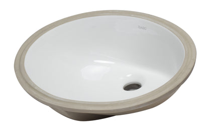 EAGO BC224 White Ceramic 18"x15" Undermount Oval Bathroom Sink