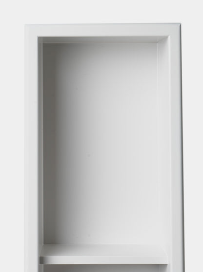 ALFI brand ABNC0836-W 8" x 36" White Matte Stainless Steel Vertical Triple Shelf Bath Shower Niche