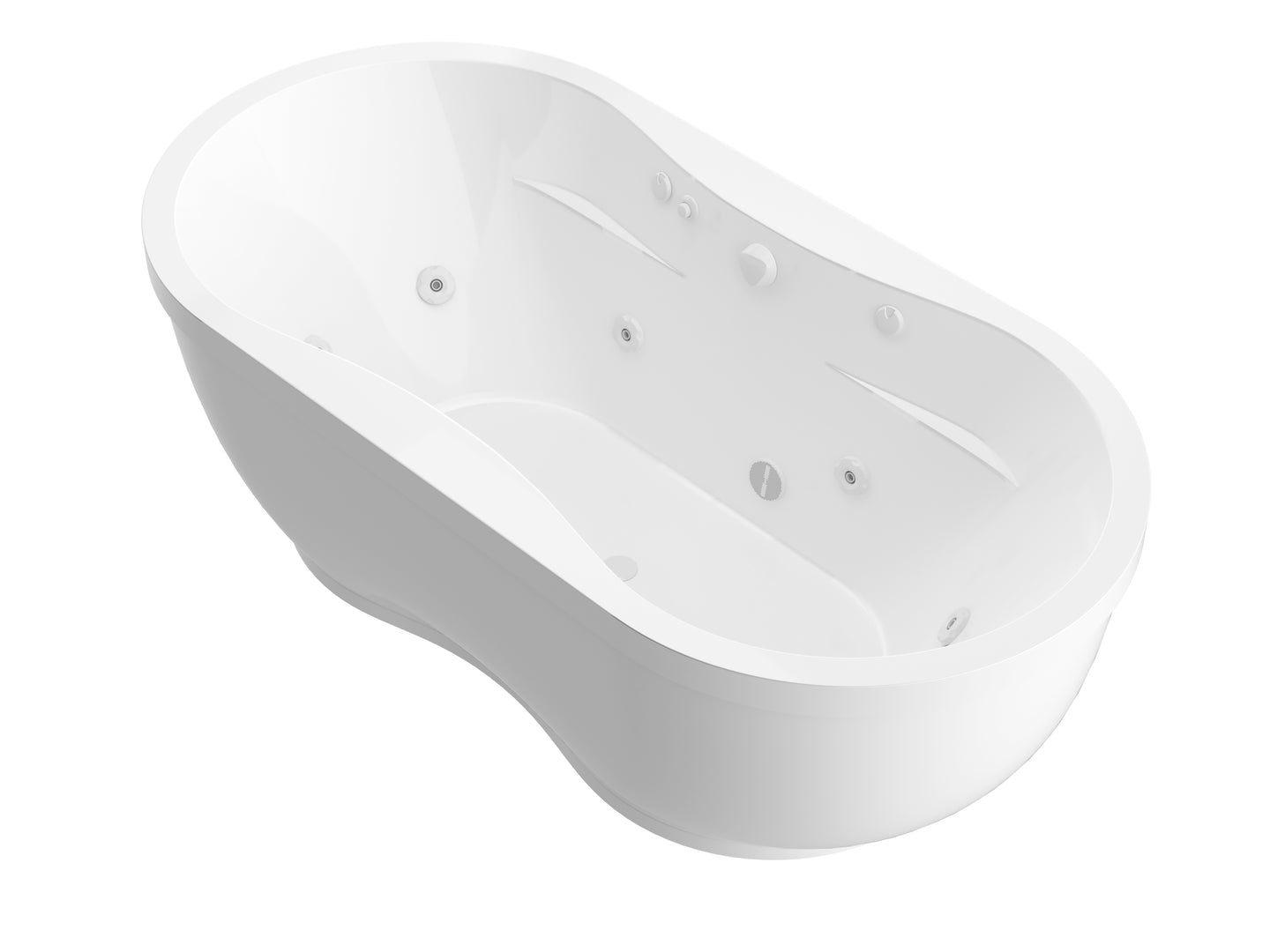 Atlantis Whirlpools Embrace 34 x 71 Oval Freestanding Whirlpool Jetted Bathtub 3471AW