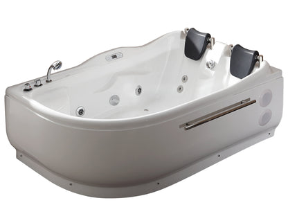 EAGO AM124ETL-L 6 ft Right Drain Corner Acrylic White Whirlpool Bathtub for Two