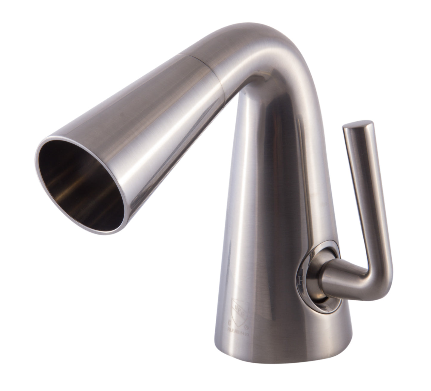 ALFI brand AB1788-BN Brushed Nickel Single Hole Cone Waterfall Bathroom Faucet