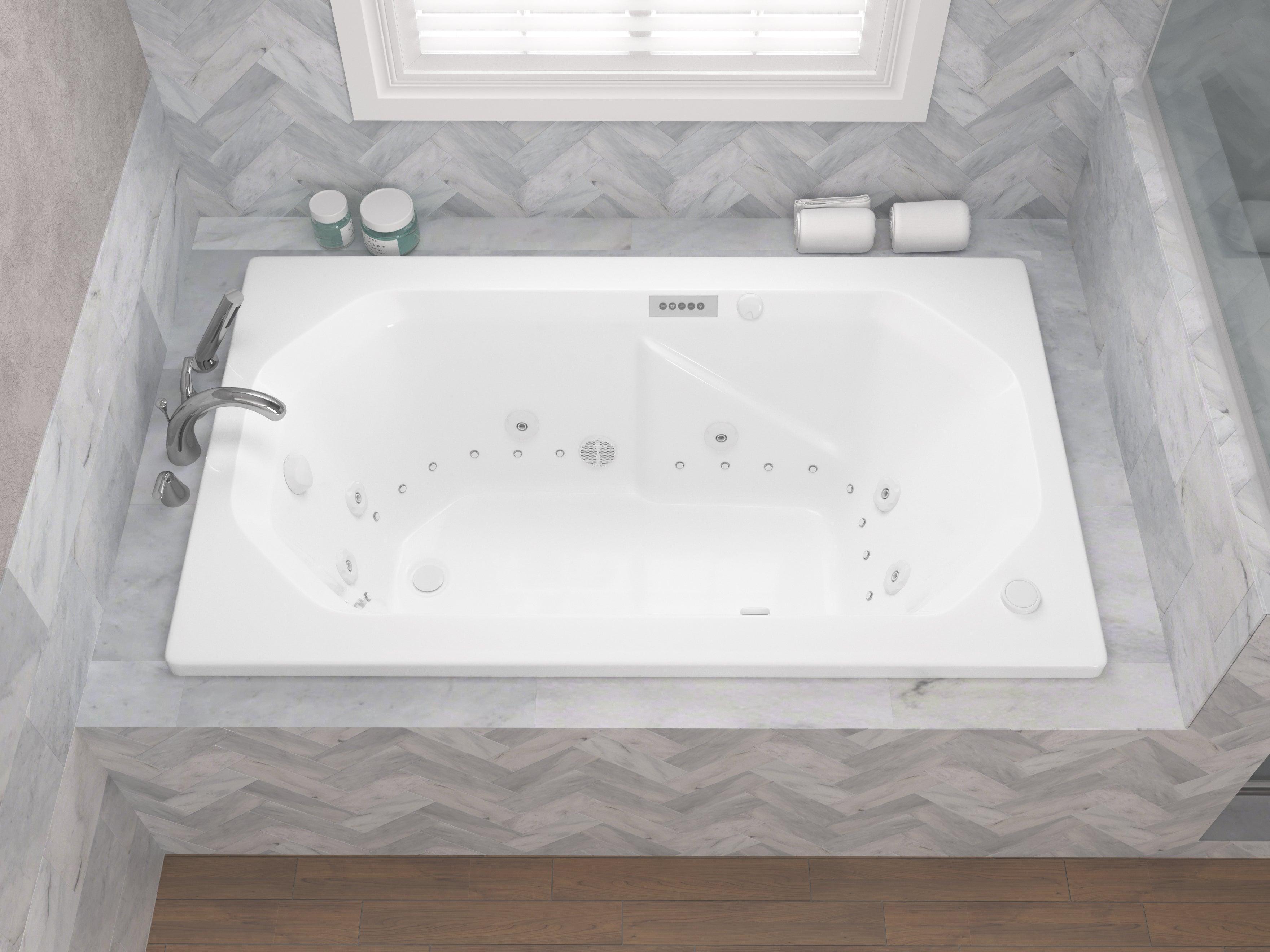 Atlantis Whirlpools Mirage Deluxe Series 35.875 x 59.625in. Air and Whirlpool Jetted Bathtub in White