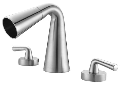 ALFI brand AB1790-BN Brushed Nickel Widespread Cone Waterfall Bathroom Faucet