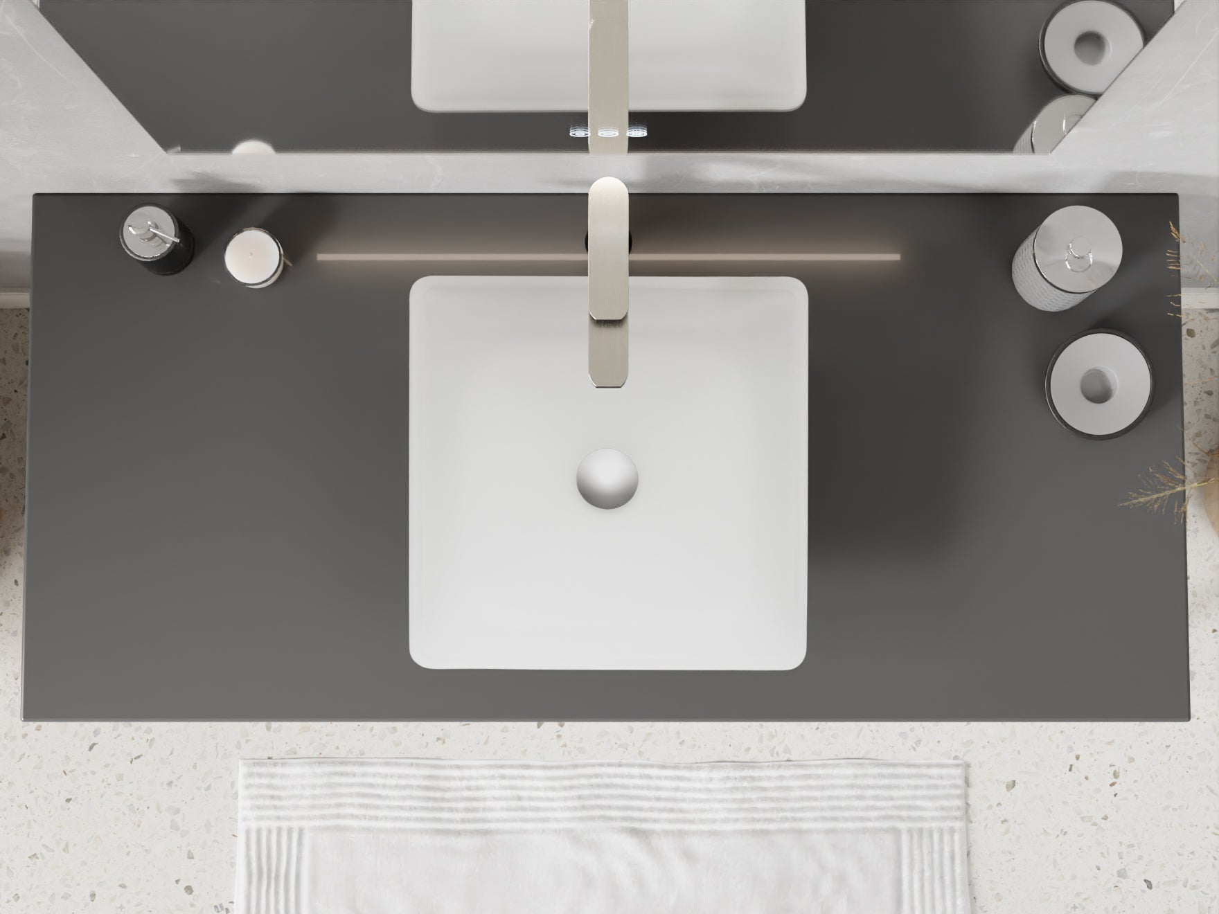 Solstice Square Glass Vessel Bathroom Sink with Finish