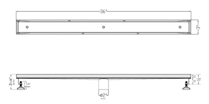 ALFI brand ABLD36A 36" Modern Stainless Steel Linear Shower Drain  w/o Cover