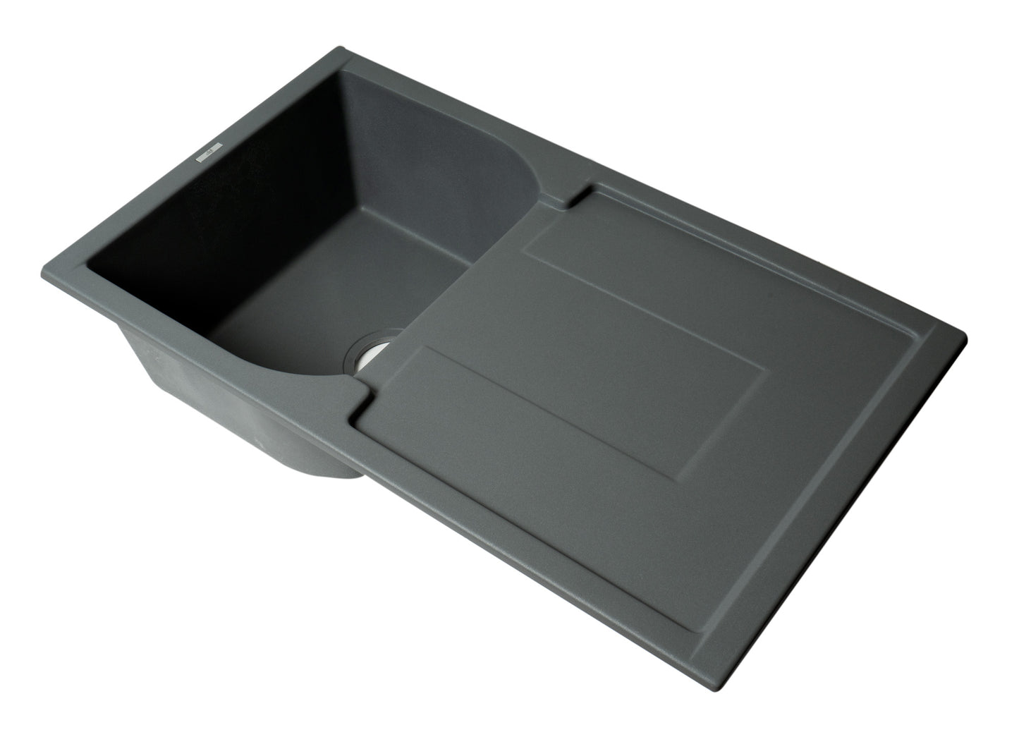 ALFI brand AB1620DI-T Titanium 34" Single Bowl Granite Composite Kitchen Sink with Drainboard