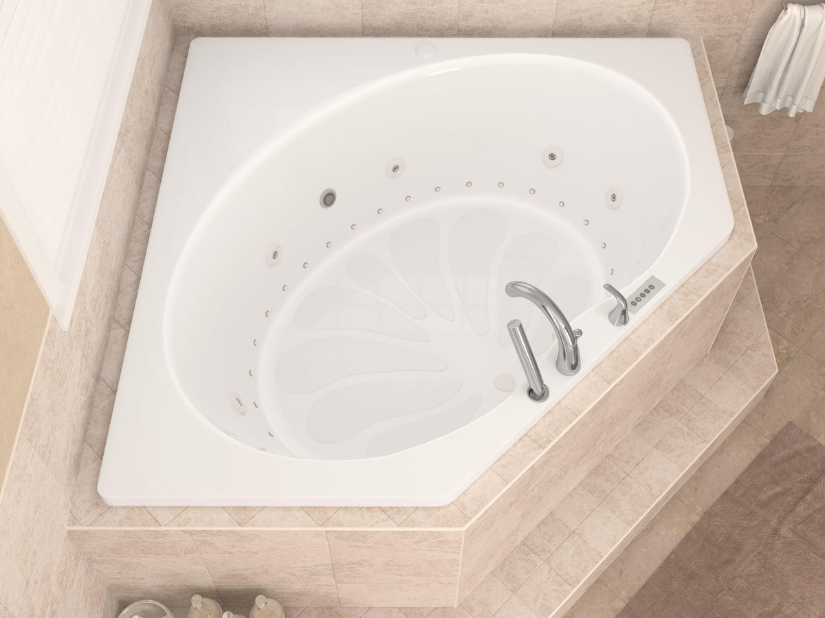Atlantis Whirlpools Eclipse Deluxe Series 63.625 x 85in. Air and Whirlpool Jetted corner Bathtub in White