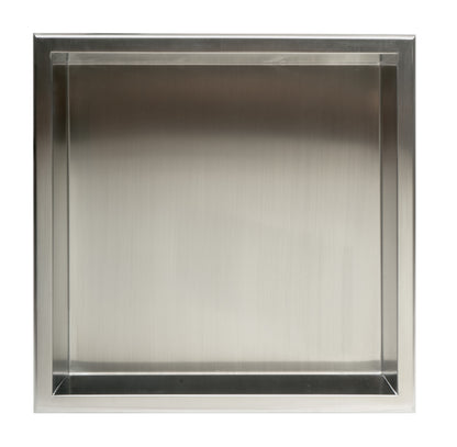 ALFI brand ABN1616-BSS 16 x 16 Brushed Stainless Steel Square Single Shelf Bath Shower Niche