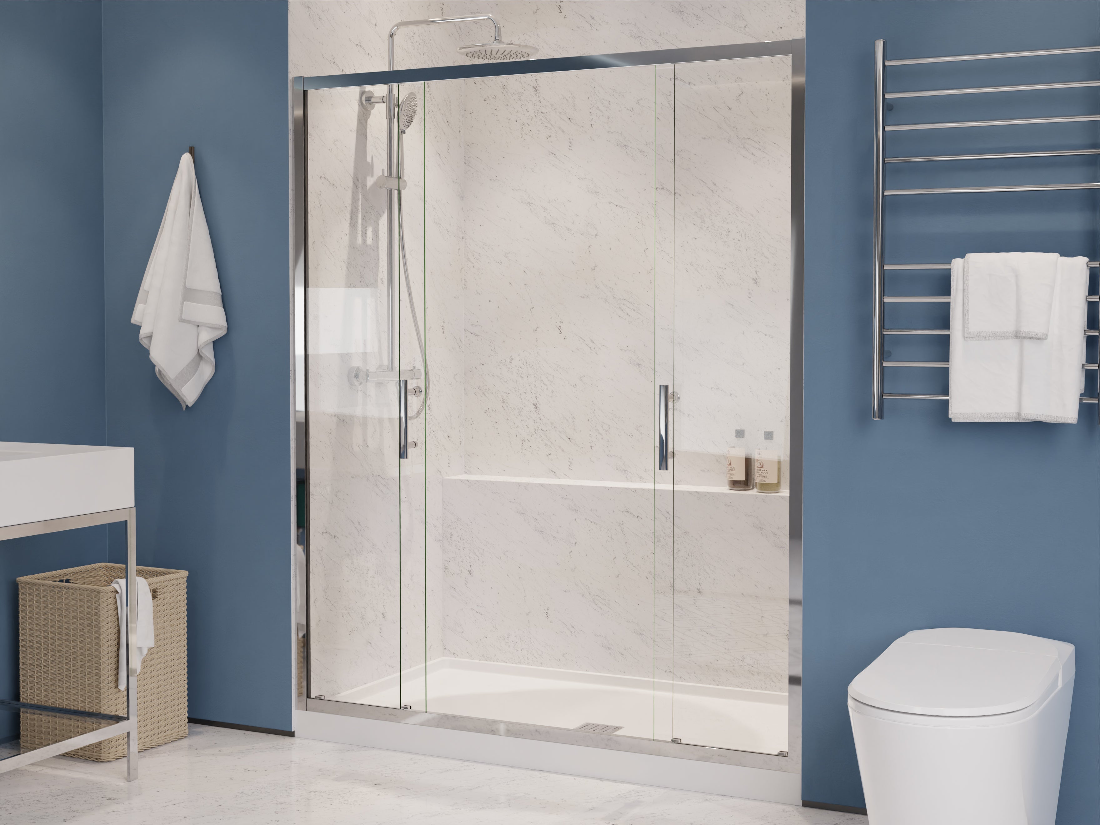 ANZZI Enchant 70-in. x 60.4-in. Framed Sliding Shower Door