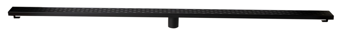 ALFI brand ABLD59C-BM 59" Black Matte Stainless Steel Linear Shower Drain with Groove Holes