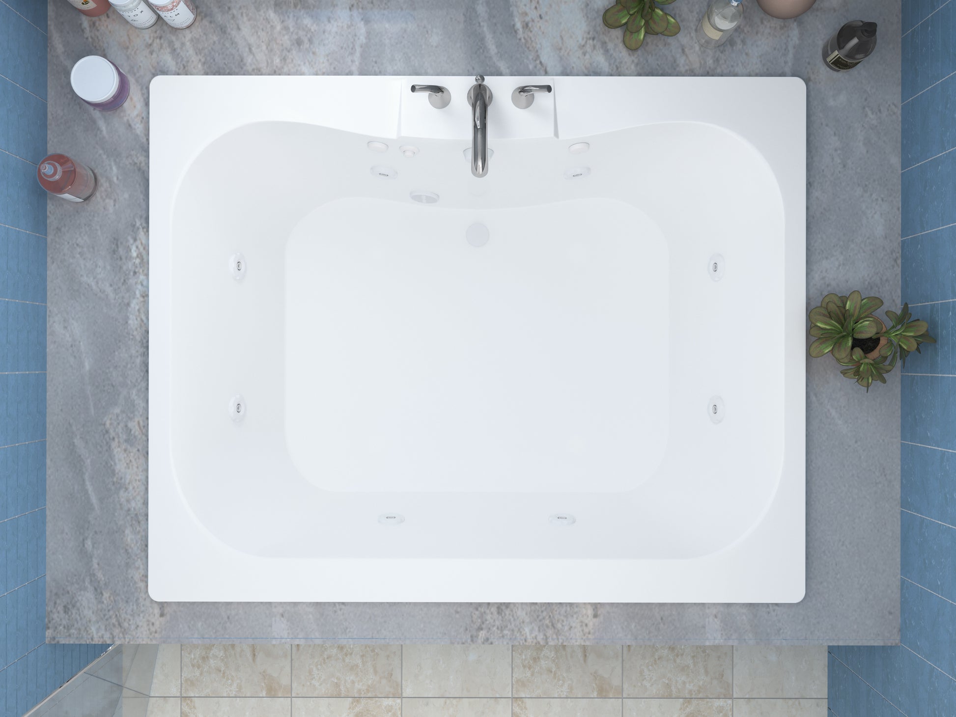 Atlantis Whirlpools Neptune 40 x 60 Rectangular Whirlpool Jetted Bathtub