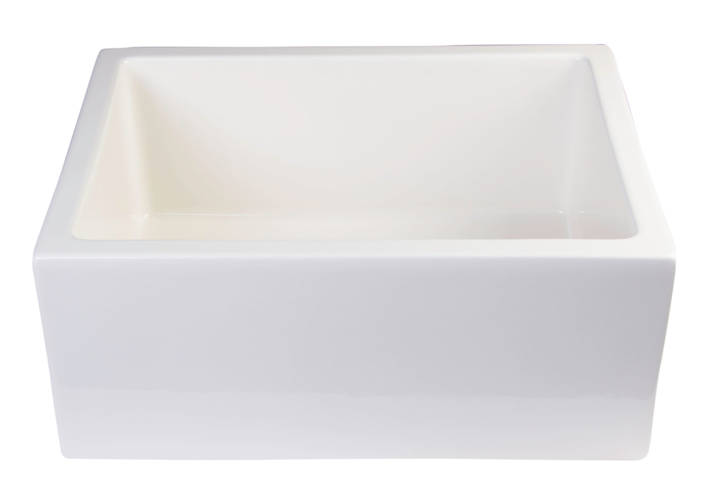 ALFI brand AB2418SB-B  24" Biscuit Smooth Thick Wall Fireclay Single Bowl Farm Sink