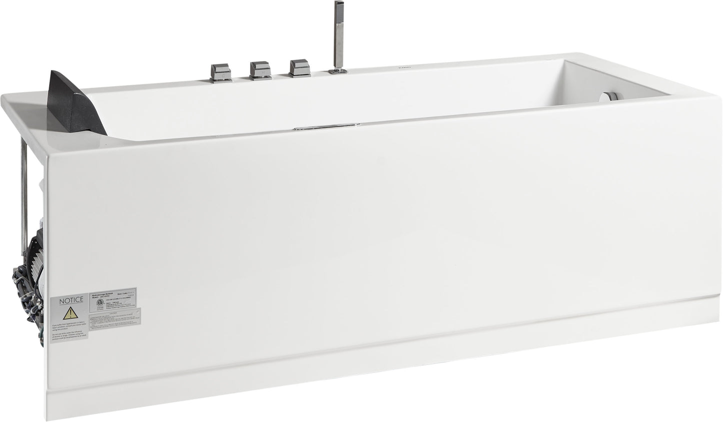 EAGO AM154ETL-R6 6 ft Acrylic White Rectangular Whirlpool Bathtub w Fixtures